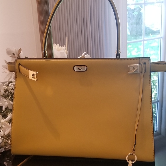 Gone Baby Gone...Tory Burch Lee Radziwill Satchel Large - Picture 2 of 12